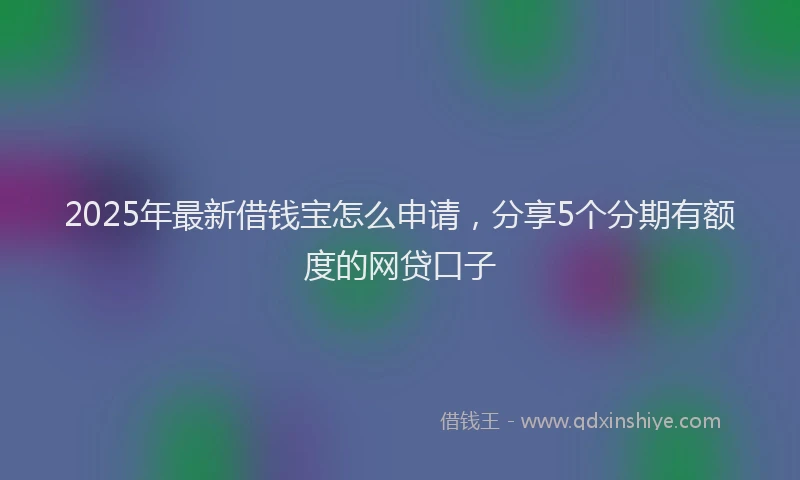 2025年最新借钱宝怎么申请，分享5个分期有额度的网贷口子