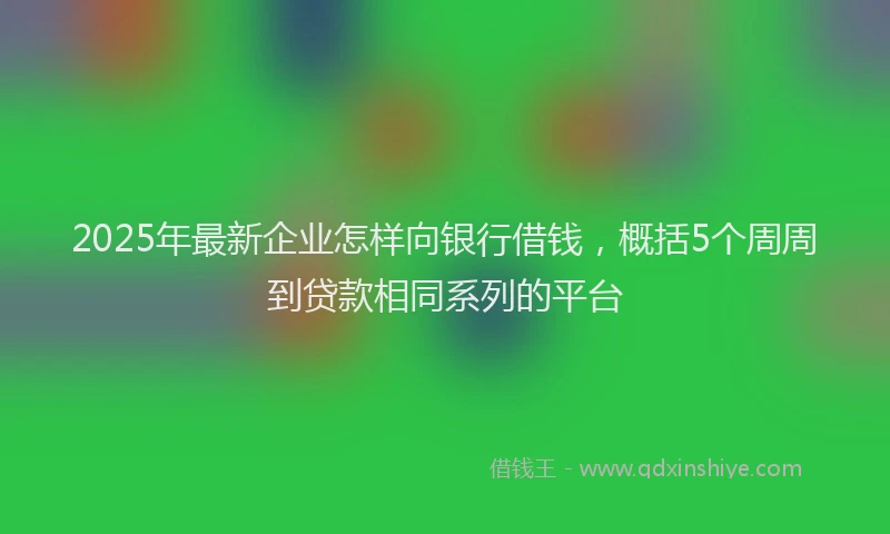 2025年最新企业怎样向银行借钱，概括5个周周到贷款相同系列的平台