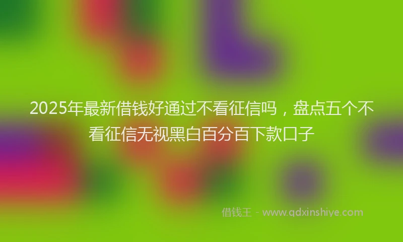 2025年最新借钱好通过不看征信吗，盘点五个不看征信无视黑白百分百下款口子