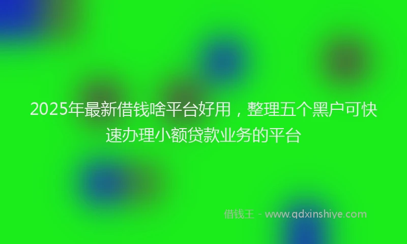 2025年最新借钱啥平台好用，整理五个黑户可快速办理小额贷款业务的平台