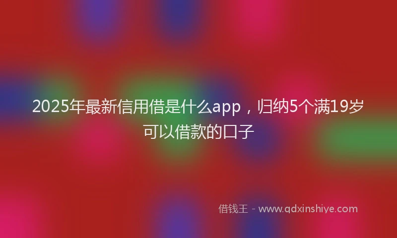 2025年最新信用借是什么app，归纳5个满19岁可以借款的口子