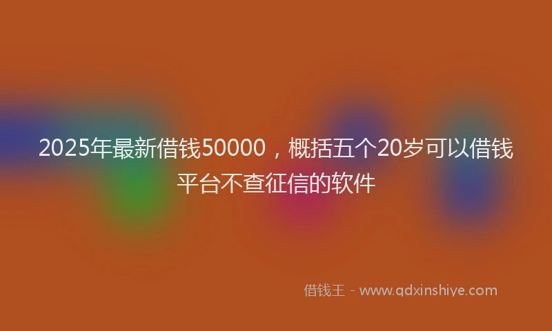 2025年最新借钱50000，概括五个20岁可以借钱平台不查征信的软件