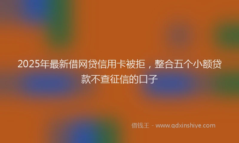 2025年最新借网贷信用卡被拒，整合五个小额贷款不查征信的口子