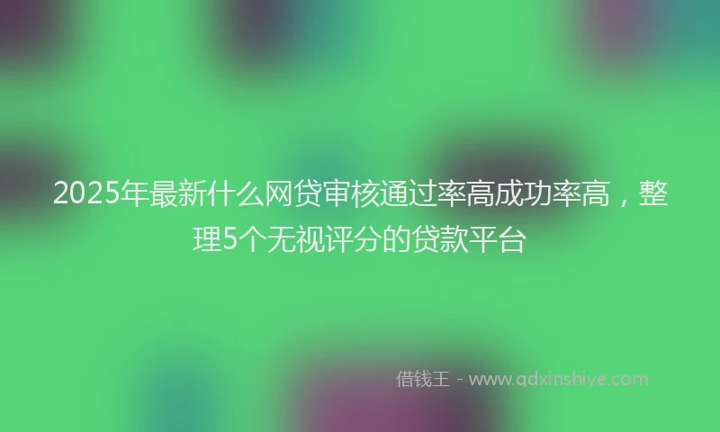 2025年最新什么网贷审核通过率高成功率高，整理5个无视评分的贷款平台
