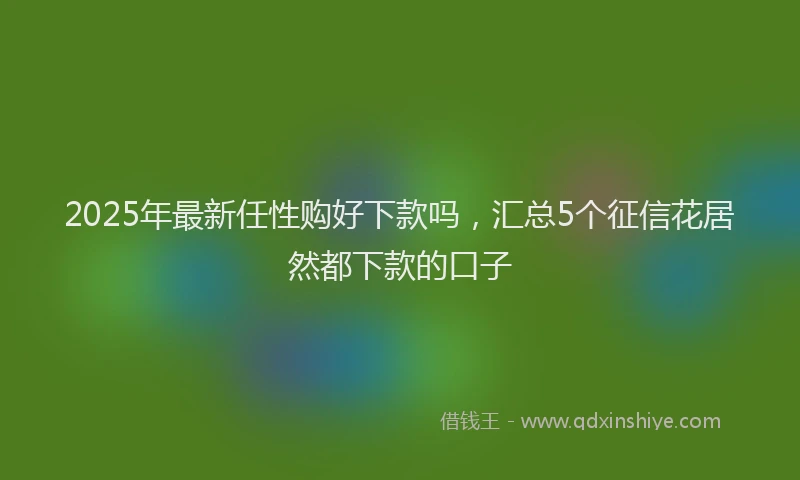 2025年最新任性购好下款吗，汇总5个征信花居然都下款的口子