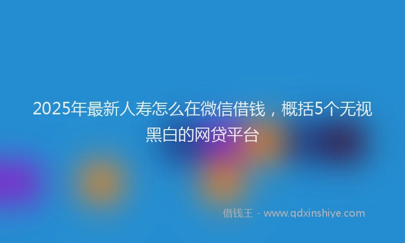 2025年最新人寿怎么在微信借钱，概括5个无视黑白的网贷平台
