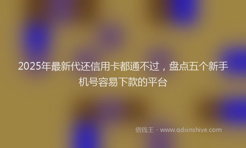 2025年最新代还信用卡都通不过，盘点五个新手机号容易下款的平台