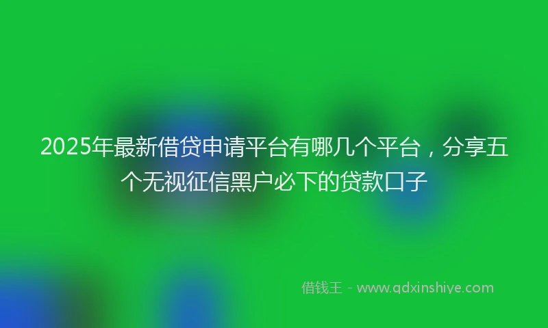 2025年最新借贷申请平台有哪几个平台，分享五个无视征信黑户必下的贷款口子