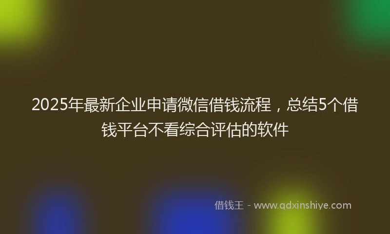 2025年最新企业申请微信借钱流程，总结5个借钱平台不看综合评估的软件