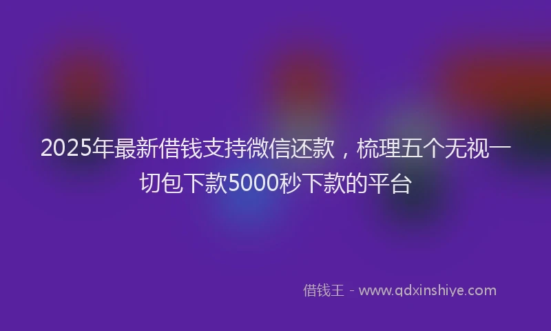 2025年最新借钱支持微信还款，梳理五个无视一切包下款5000秒下款的平台