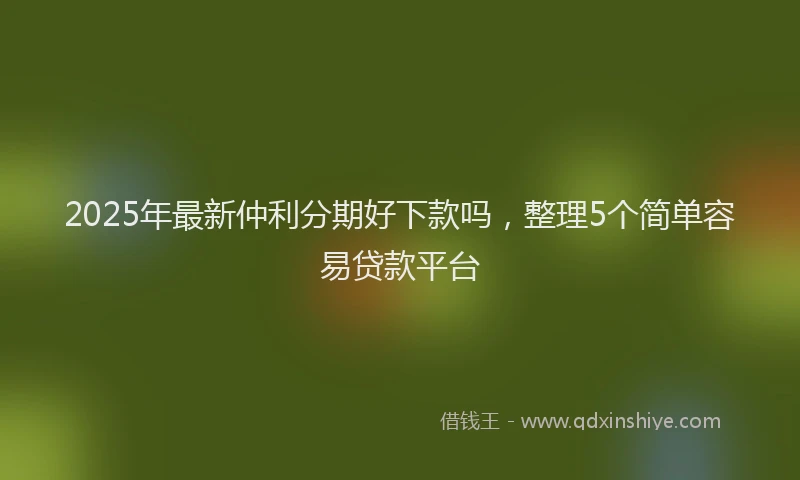 2025年最新仲利分期好下款吗，整理5个简单容易贷款平台