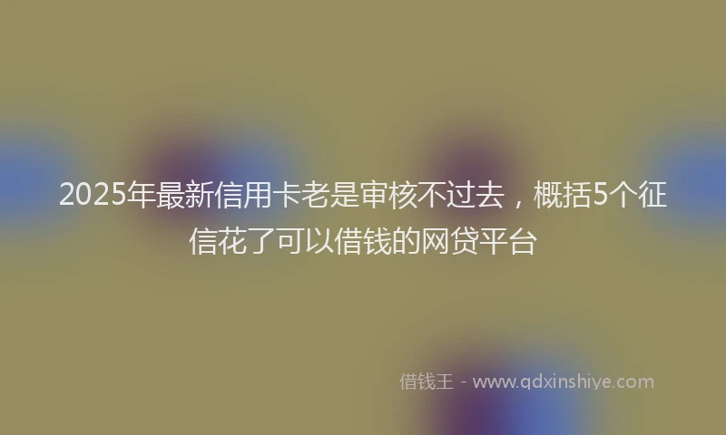 2025年最新信用卡老是审核不过去，概括5个征信花了可以借钱的网贷平台