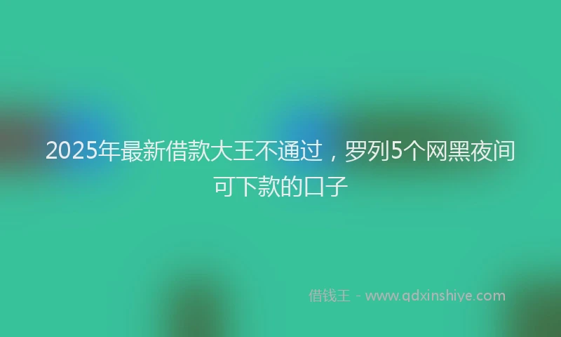 2025年最新借款大王不通过，罗列5个网黑夜间可下款的口子