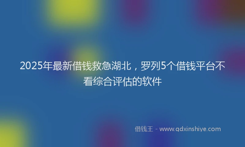 2025年最新借钱救急湖北，罗列5个借钱平台不看综合评估的软件