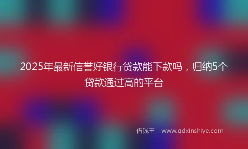 2025年最新信誉好银行贷款能下款吗，归纳5个贷款通过高的平台