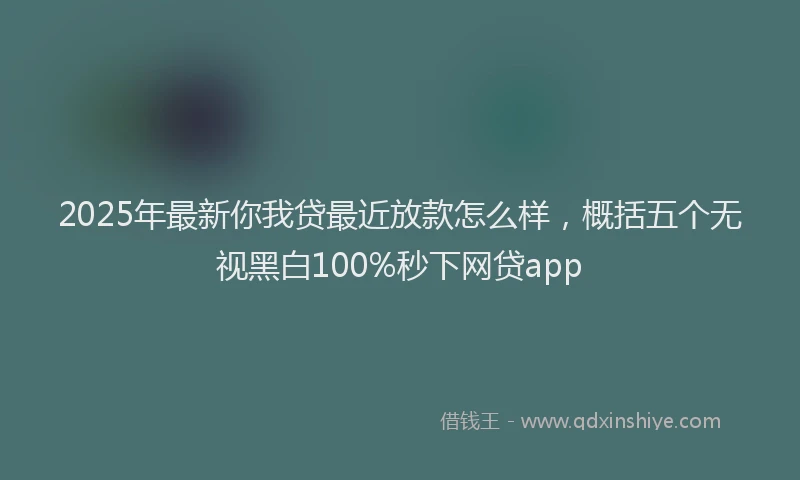 2025年最新你我贷最近放款怎么样，概括五个无视黑白100%秒下网贷app