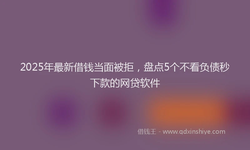 2025年最新借钱当面被拒，盘点5个不看负债秒下款的网贷软件