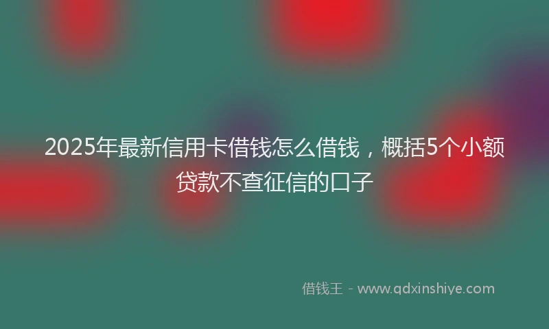 2025年最新信用卡借钱怎么借钱，概括5个小额贷款不查征信的口子