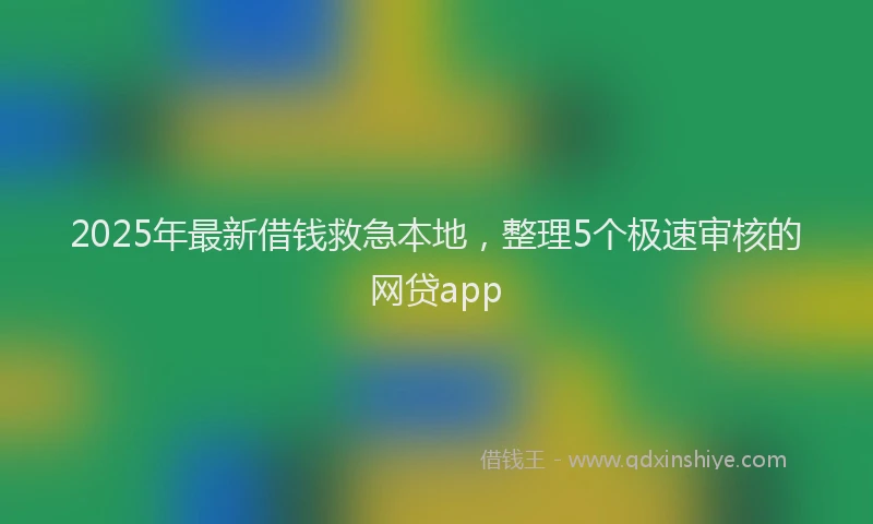 2025年最新借钱救急本地，整理5个极速审核的网贷app