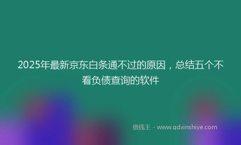 2025年最新京东白条通不过的原因，总结五个不看负债查询的软件