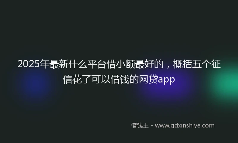 2025年最新什么平台借小额最好的，概括五个征信花了可以借钱的网贷app