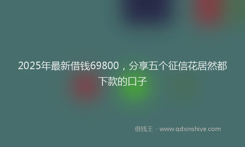 2025年最新借钱69800，分享五个征信花居然都下款的口子