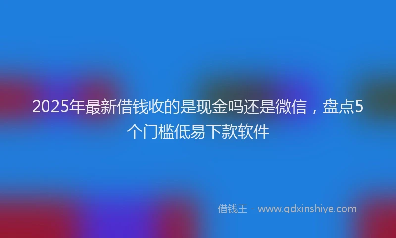 2025年最新借钱收的是现金吗还是微信，盘点5个门槛低易下款软件