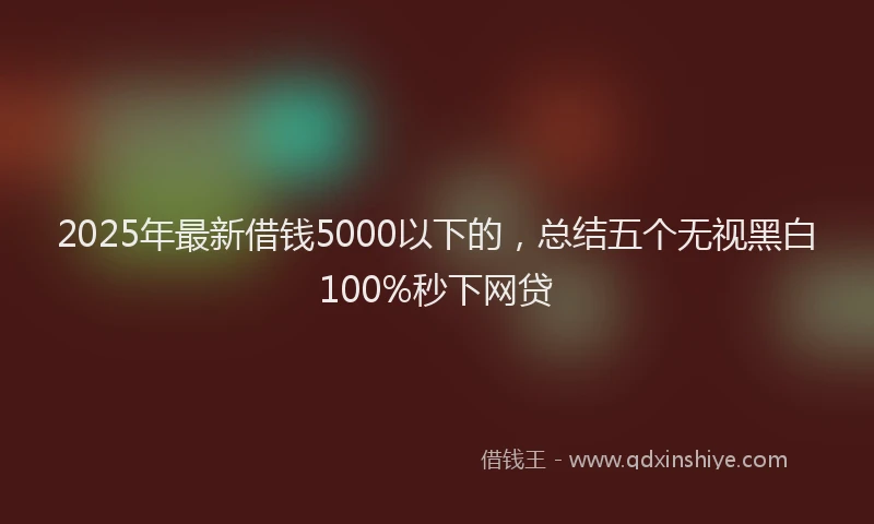 2025年最新借钱5000以下的，总结五个无视黑白100%秒下网贷