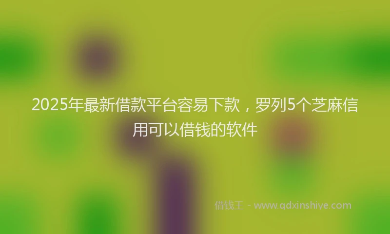 2025年最新借款平台容易下款，罗列5个芝麻信用可以借钱的软件