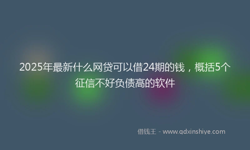 2025年最新什么网贷可以借24期的钱，概括5个征信不好负债高的软件