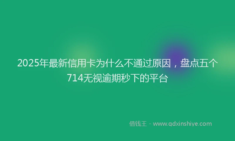 2025年最新信用卡为什么不通过原因，盘点五个714无视逾期秒下的平台