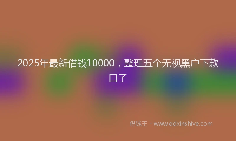 2025年最新借钱10000，整理五个无视黑户下款口子