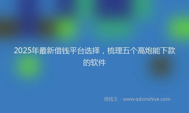 2025年最新借钱平台选择，梳理五个高炮能下款的软件