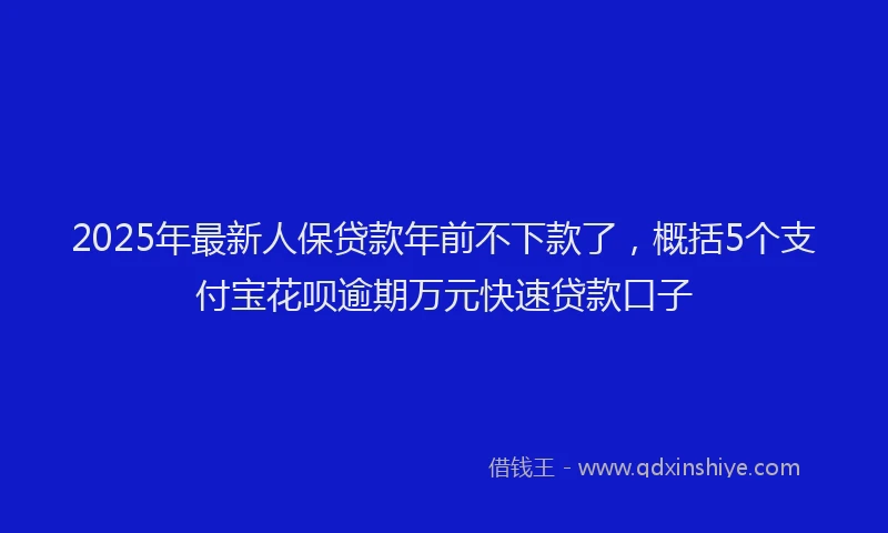 2025年最新人保贷款年前不下款了，概括5个支付宝花呗逾期万元快速贷款口子