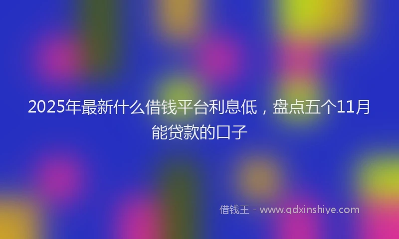 2025年最新什么借钱平台利息低，盘点五个11月能贷款的口子