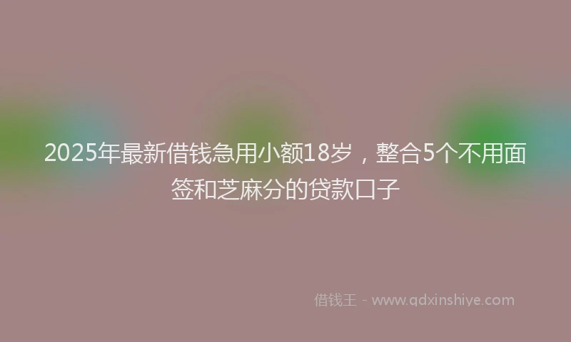 2025年最新借钱急用小额18岁，整合5个不用面签和芝麻分的贷款口子