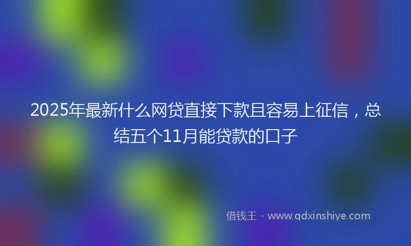 2025年最新什么网贷直接下款且容易上征信，总结五个11月能贷款的口子