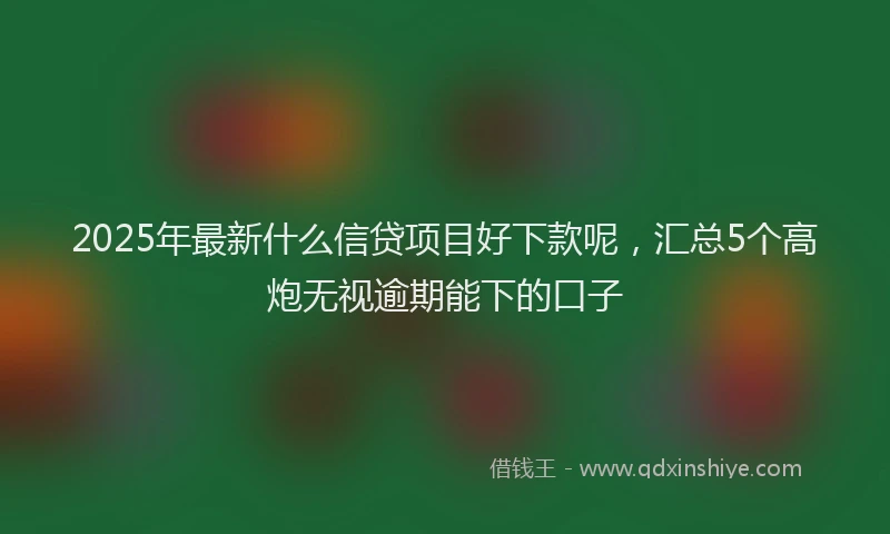 2025年最新什么信贷项目好下款呢，汇总5个高炮无视逾期能下的口子