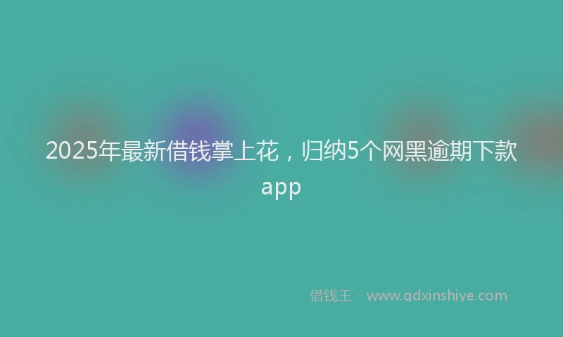 2025年最新借钱掌上花，归纳5个网黑逾期下款app