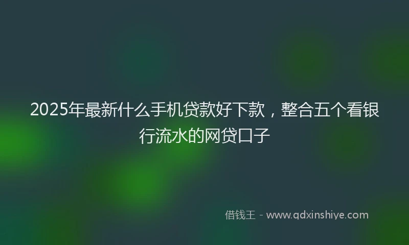 2025年最新什么手机贷款好下款，整合五个看银行流水的网贷口子