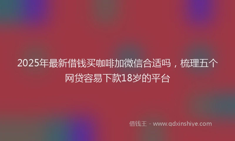 2025年最新借钱买咖啡加微信合适吗，梳理五个网贷容易下款18岁的平台