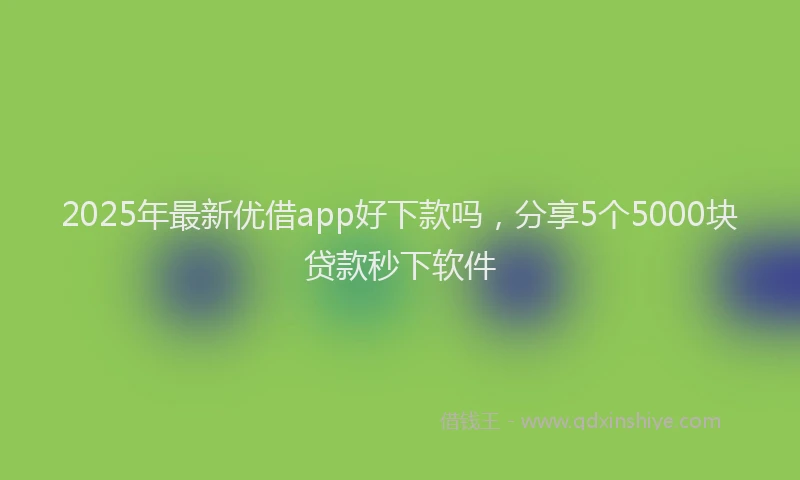 2025年最新优借app好下款吗，分享5个5000块贷款秒下软件