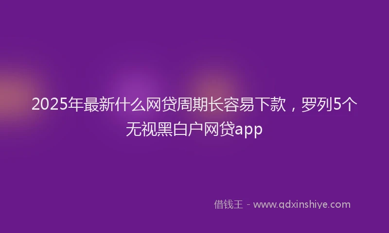 2025年最新什么网贷周期长容易下款，罗列5个无视黑白户网贷app