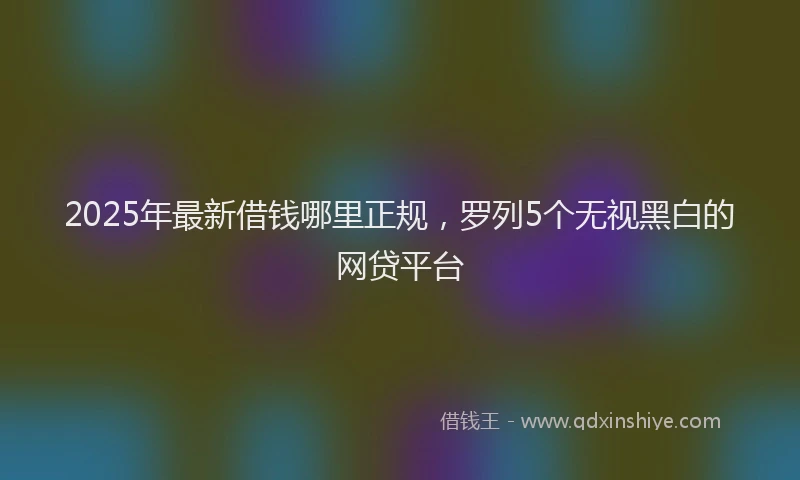 2025年最新借钱哪里正规，罗列5个无视黑白的网贷平台