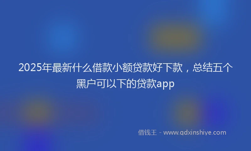 2025年最新什么借款小额贷款好下款，总结五个黑户可以下的贷款app