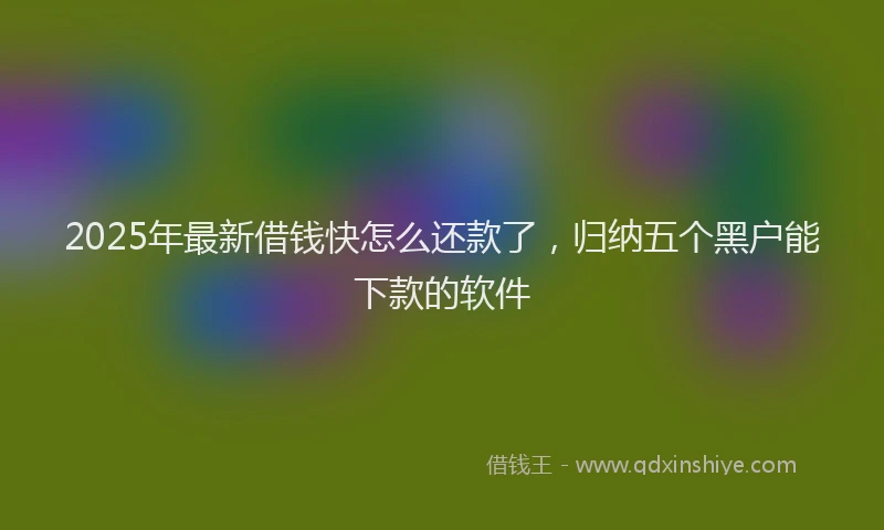 2025年最新借钱快怎么还款了，归纳五个黑户能下款的软件