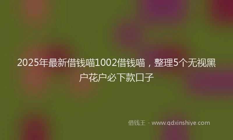 2025年最新借钱喵1002借钱喵，整理5个无视黑户花户必下款口子
