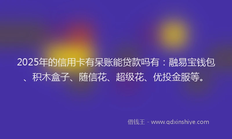 2025年的信用卡有呆账能贷款吗有：融易宝钱包、积木盒子、随信花、超级花、优投金服等。