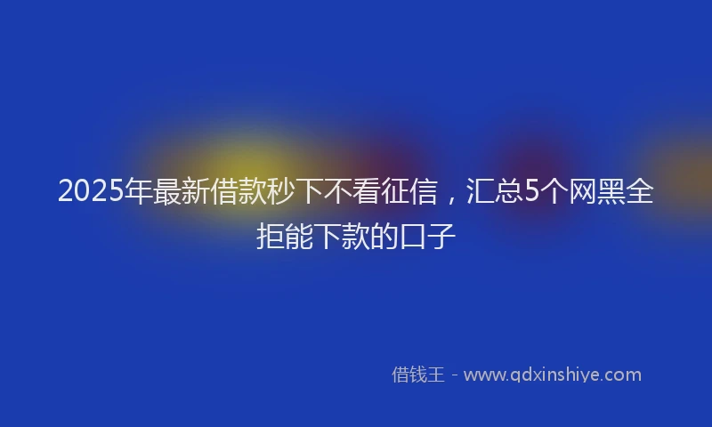 2025年最新借款秒下不看征信，汇总5个网黑全拒能下款的口子