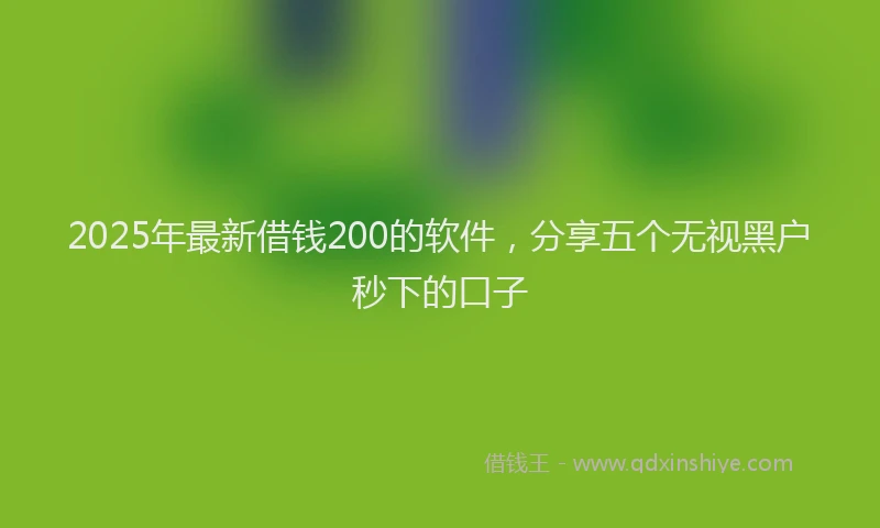 2025年最新借钱200的软件，分享五个无视黑户秒下的口子